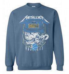 Metallica Skull Snake Denver Nuggets Crewneck Sweatshirt - zezetee