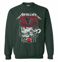 Metallica Skull Snake Houston Texans Crewneck Sweatshirt - zezetee