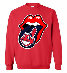 Cleveland Indians  x The Rolling Stones Logo Crewneck Sweatshirt - zezetee