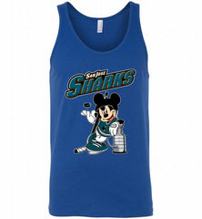 MICKEY SAN JOSE SHARKS WITH THE STANLEY CUP HOCKEY NHL Tank - zezetee