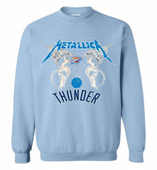 Metallica Oklahoma City Thunder Logo Crewneck Sweatshirt - zezetee