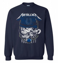 Metallica Skull Snake Indianapolis Colts Crewneck Sweatshirt - zezetee