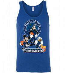 Mickey Goofy Donald Loves Minnesota Timberwolves Basketball Fans Tank - zezetee