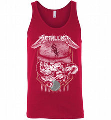 Metallica Skull Chicago White Sox Logo Tank - zezetee