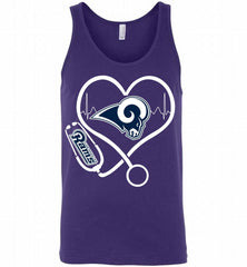 Nurse Heartbeat Los Angeles Rams Tank - zezetee