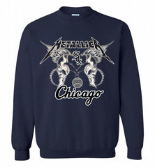 Metallica Chicago White Sox Logo Crewneck Sweatshirt - zezetee