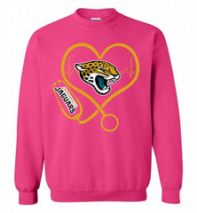 Nurse Heartbeat Jacksonville Jaguars Crewneck Sweatshirt - zezetee