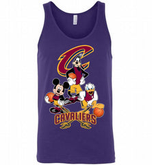 Mickey Goofy Donald Loves Cleveland Cavaliers Basketball Fans Tank - zezetee