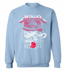 Metallica Skull Snake Detroit Pistons Crewneck Sweatshirt - zezetee