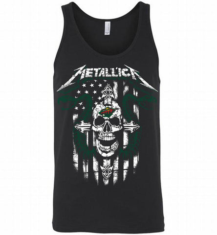 Metallica Snake Skull Minnesota Wild Logo Tank - zezetee