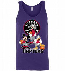 Mickey Goofy Donald Loves Toronto Raptors Basketball Fans Tank - zezetee