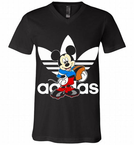 ADIDAS RUGBY MICKEY MOUSE DISNEY SPORTS V-Neck Shirt - zezetee