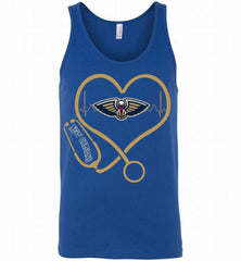 Nurse Heartbeat Love New Orleans Pelicans Tank - zezetee