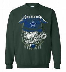 Metallica Skull Snake Dallas Cowboys Crewneck Sweatshirt - zezetee