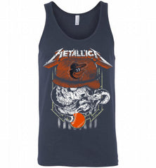 Metallica Skull Baltimore Orioles Logo Tank - zezetee