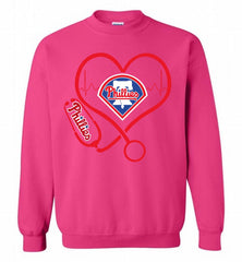 Nurse Heartbeat Philadelphia Phillies Crewneck Sweatshirt - zezetee