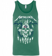 Metallica Snake Skull Columbus Blue Jackets Logo Tank - zezetee
