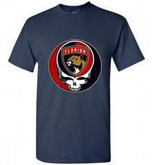NHL TEAM FLORIDA PANTHERS X GRATEFUL DEAD LOGO BAND Shirt - zezetee