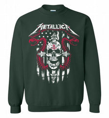 Metallica Snake Skull Houston Rockets Logo Crewneck Sweatshirt - zezetee