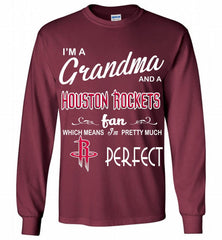 I'M A Grandma And A Houston Rockets Fans Perfect Gildan Long Shirt - zezetee