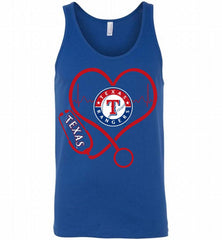 Nurse Heartbeat Texas Rangers Tank - zezetee