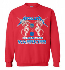 Metallica Golden State Warriors Logo Crewneck Sweatshirt - zezetee