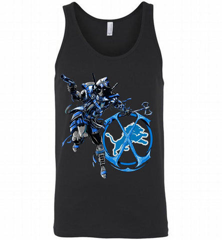 Deadpool Assassin Detroit Lions Fan Tank - zezetee