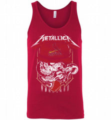 Metallica Skull St Louis Cardinals Logo Tank - zezetee