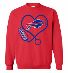 Nurse Heartbeat Buffalo Bills Crewneck Sweatshirt - zezetee