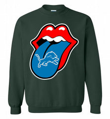 Detroit Lions  x The Rolling Stones Logo Crewneck Sweatshirt - zezetee