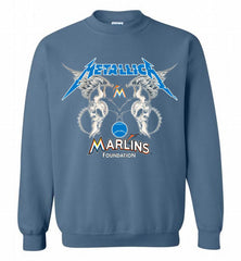 Metallica Miami Marlins Logo Crewneck Sweatshirt - zezetee