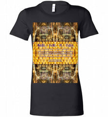 Notre-Dame Cathedral Rose Stained Glass Candles Novel Quote Bella Ladies Tee - zezetee