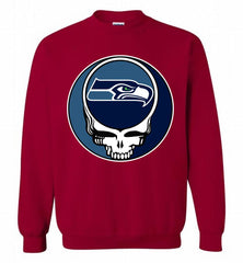 Seattle Seahawks Grateful Dead Logo Band Crewneck Sweatshirt - zezetee