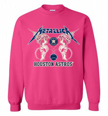 Metallica Houston Astros Logo Crewneck Sweatshirt - zezetee