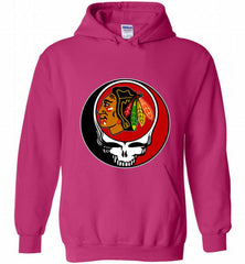 NHL TEAM CHICAGO BLACKHAWKS X GRATEFUL DEAD LOGO BAND Hoodie - zezetee