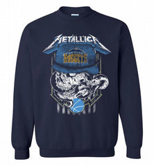 Metallica Skull Snake Denver Nuggets Crewneck Sweatshirt - zezetee