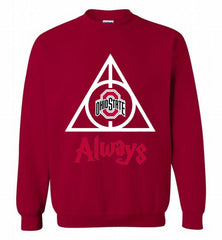 OHIO STATE BUCKEYES DEATHLY HALLOWS ALWAYS GIFT Crewneck Sweatshirt - zezetee