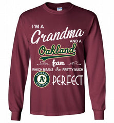 I'M A Grandma And A Oakland Athletics Fans Gift Gildan Long Shirt - zezetee
