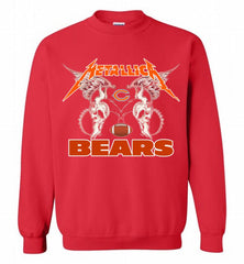 Metallica Chicago Bears Logo Crewneck Sweatshirt - zezetee