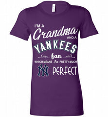 I'M A Grandma And A New York Yankees Fans Gift Bella Ladies Tee - zezetee