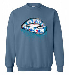 Lip Philadelphia 76ers Crewneck Sweatshirt - zezetee