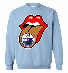 Edmonton Oilers x The Rolling Stones Logo Crewneck Sweatshirt - zezetee
