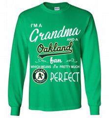 I'M A Grandma And A Oakland Athletics Fans Gift Gildan Long Shirt - zezetee