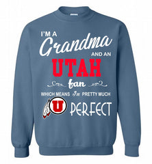 I'M A Grandma And An Utah Utes Fan Crewneck Sweatshirt - zezetee