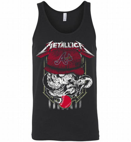 Metallica Skull Atlanta Braves Logo Tank - zezetee
