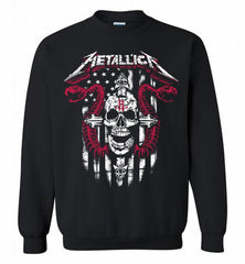 Metallica Snake Skull Houston Rockets Logo Crewneck Sweatshirt - zezetee