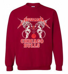 Metallica Chicago Bulls Logo Crewneck Sweatshirt - zezetee